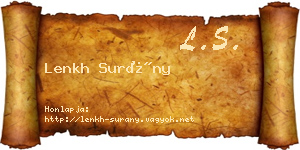 Lenkh Surány névjegykártya